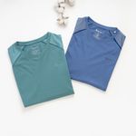 Organic拼接男圓短T恤 (鳳梨涼感)(中藍)