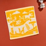 Organic有機棉小方巾-草原同樂-黃/白