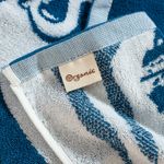 Organic有機棉洗臉巾(草原同樂)(藍綠/白)