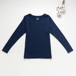 Organic女保暖圓領衫(靛藍色)