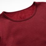 Organic女保暖圓領衫(推毛)-暗紅