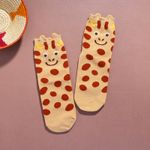 Organic提花短襪-草原同樂(黃色)