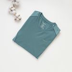 Organic拚接女圓短T恤 (鳳梨涼感)(綠色)