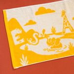 Organic有機棉洗臉巾(草原同樂)(黃/白)