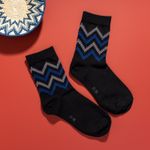 Organic提花短襪(圖騰之舞)(黑色)