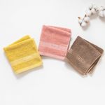 Organic平織毛巾圈小方巾(檸檬黃)