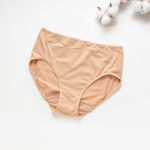 Organic雲柔女中腰平口內褲(涼感環保)(淡茶色)