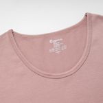 Organic女蜜桃絨U領保暖衣(灰粉)