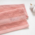 Organic平織毛巾圈小方巾(蜜桃粉)