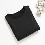 Organic女保暖圓領衫(推毛)(黑色)