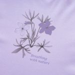 Organic女圓短T恤(素描花卉)(紫色)