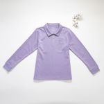 Organic女立領拉鍊上衣(紫色)