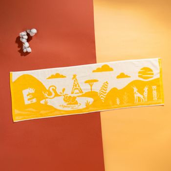 Organic有機棉運動巾-草原同樂(黃/白)