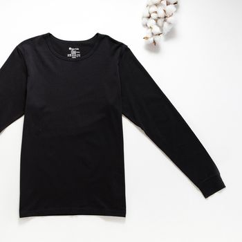 Organic男保暖圓領衫(黑色)