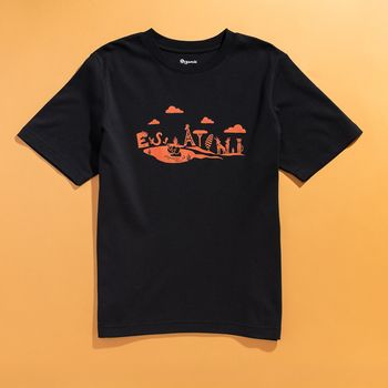 Organic圓短T恤-草原同樂(黑色)