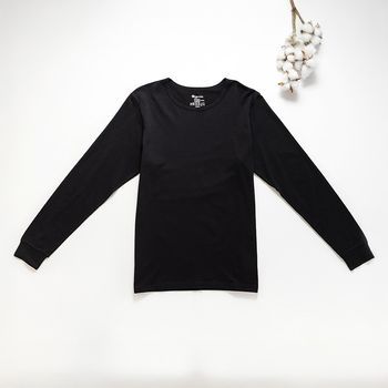 Organic男保暖圓領衫(黑色)