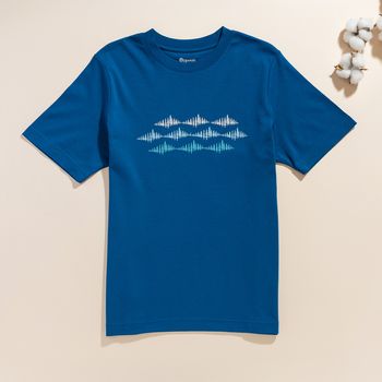 Organic圓短T恤-圖騰之舞(藍綠)