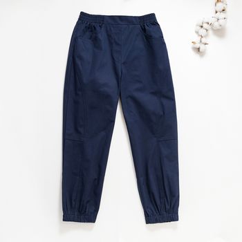 Organic女束口褲-鳳梨涼感紗(深藍)