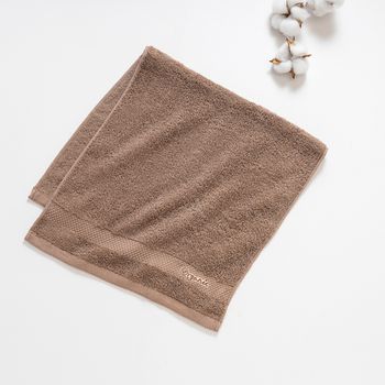 Organic平織毛巾圈洗臉巾(可可)
