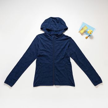 Organic涼感防曬外套(波浪紋)(海岸藍)