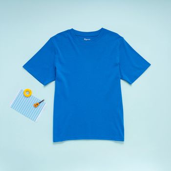 Organic經典圓短T恤(蘇打藍)