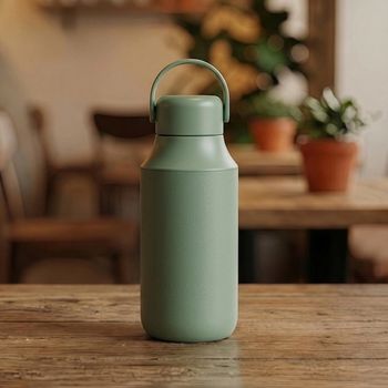 巧禮兩用陶瓷塗層保溫杯-莫蘭綠350ml