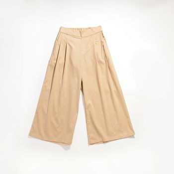 Organic女飄逸寬褲(卡其)