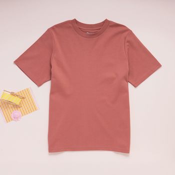 Organic經典圓短T恤(洛神粉)