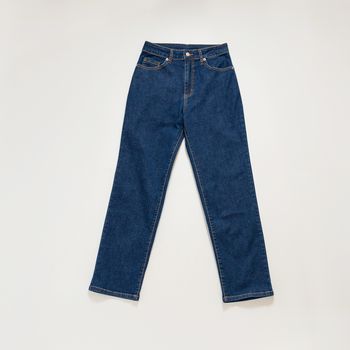 Organic女丹寧彈性牛仔褲(深藍)