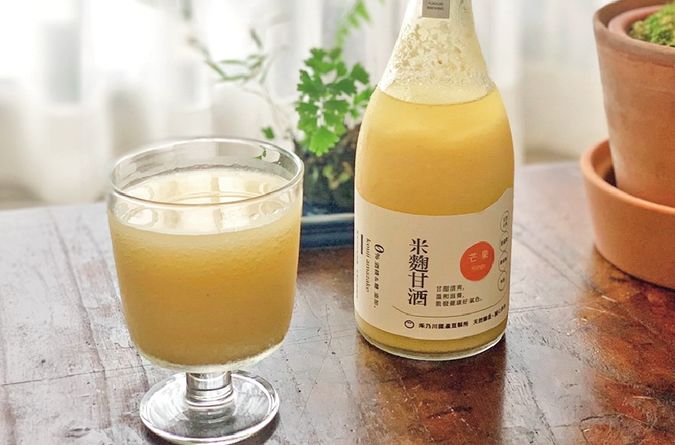 芒果甘酒氣泡飲