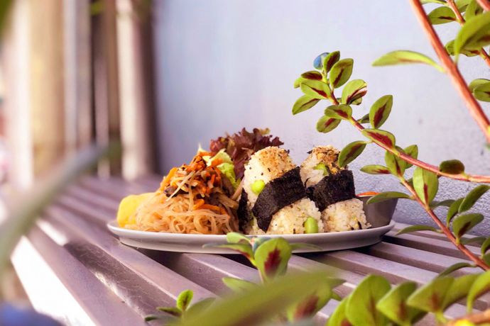 三色藜麥胚芽毛豆日式飯糰