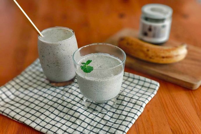 黑芝麻香蕉藍礦豆飲