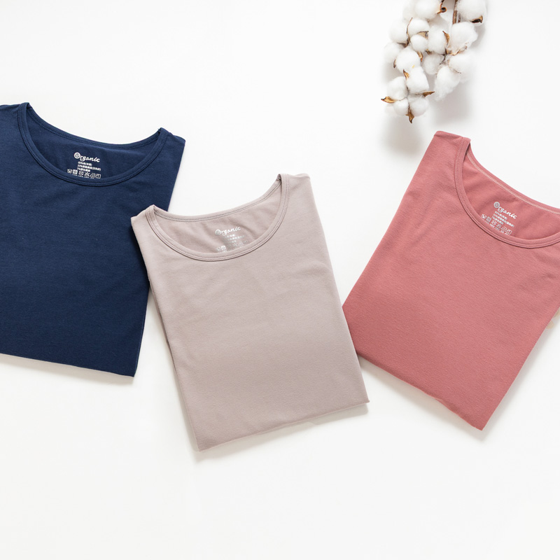 Organic女保暖圓領衫(燕麥灰)