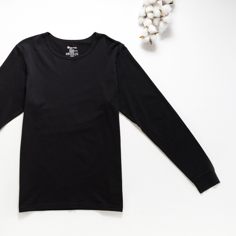 Organic男保暖圓領衫(黑色)