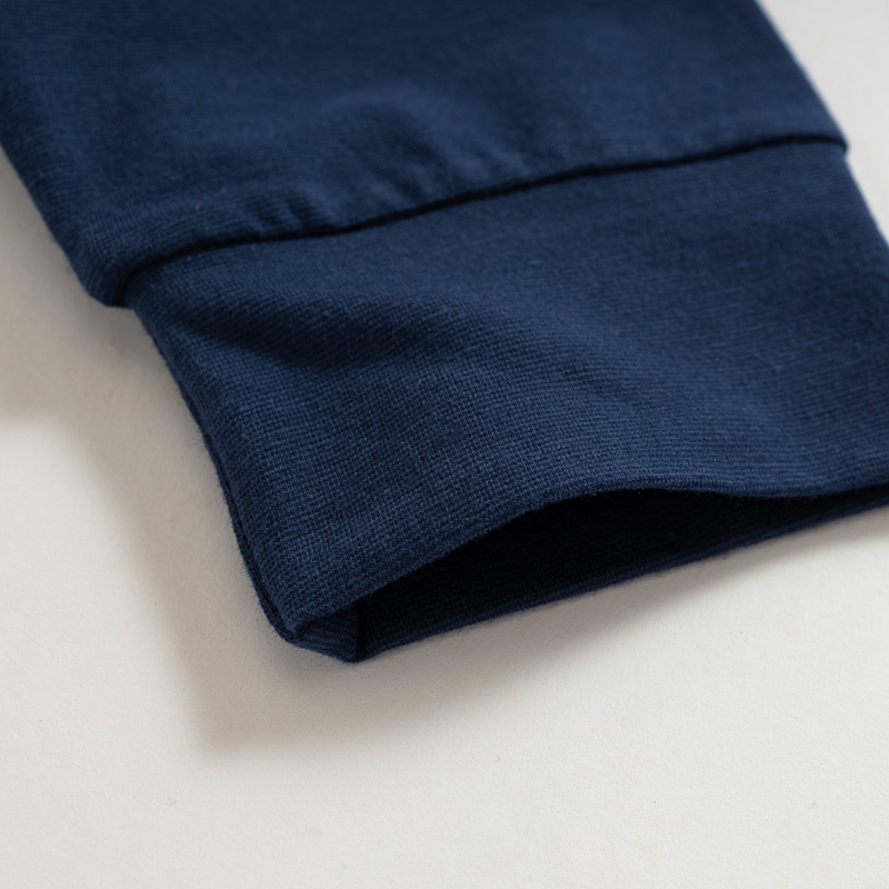 Organic男保暖圓領衫(靛藍色)