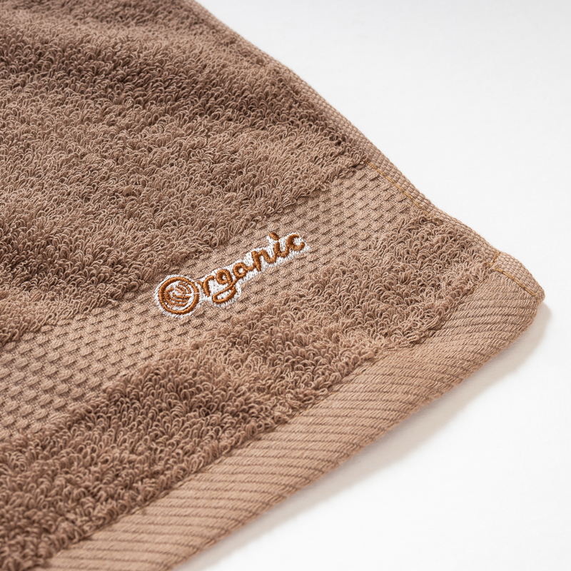 Organic平織毛巾圈小方巾(可可)