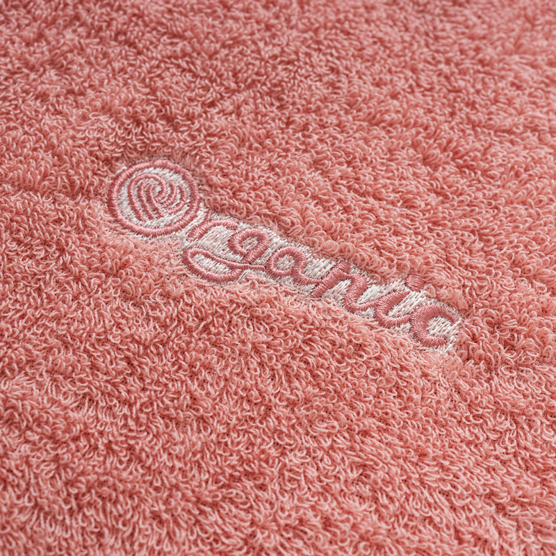 Organic平織毛巾圈小浴巾(蜜桃粉)