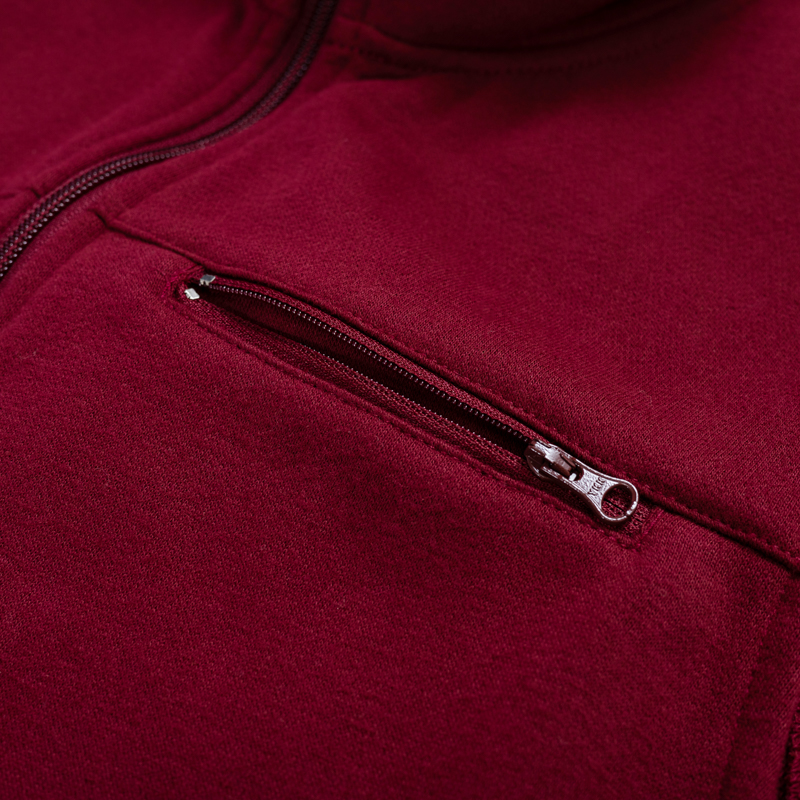 Organic女刷毛立領背心(落日紅)