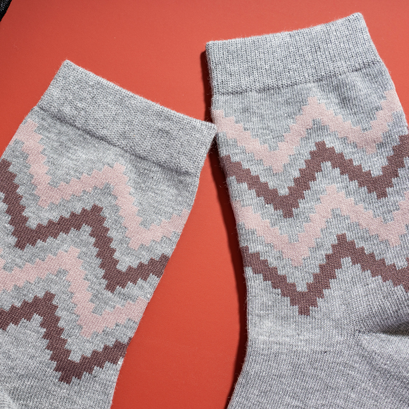 Organic提花短襪(圖騰之舞)(灰色)