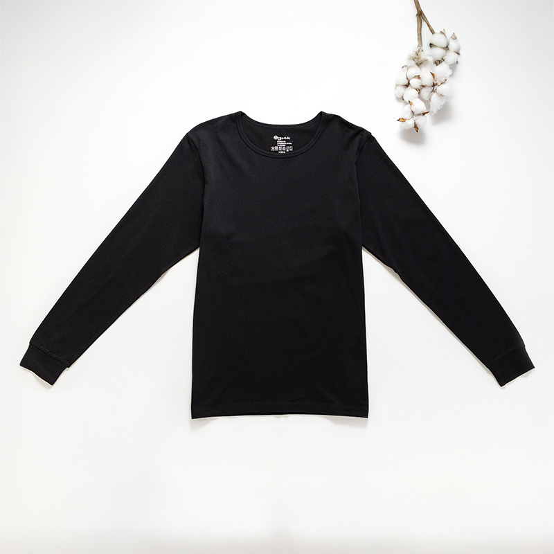 Organic男保暖圓領衫(黑色)