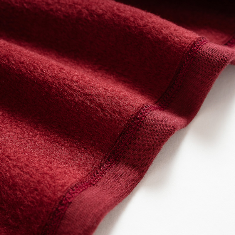 Organic女保暖圓領衫(推毛)-暗紅