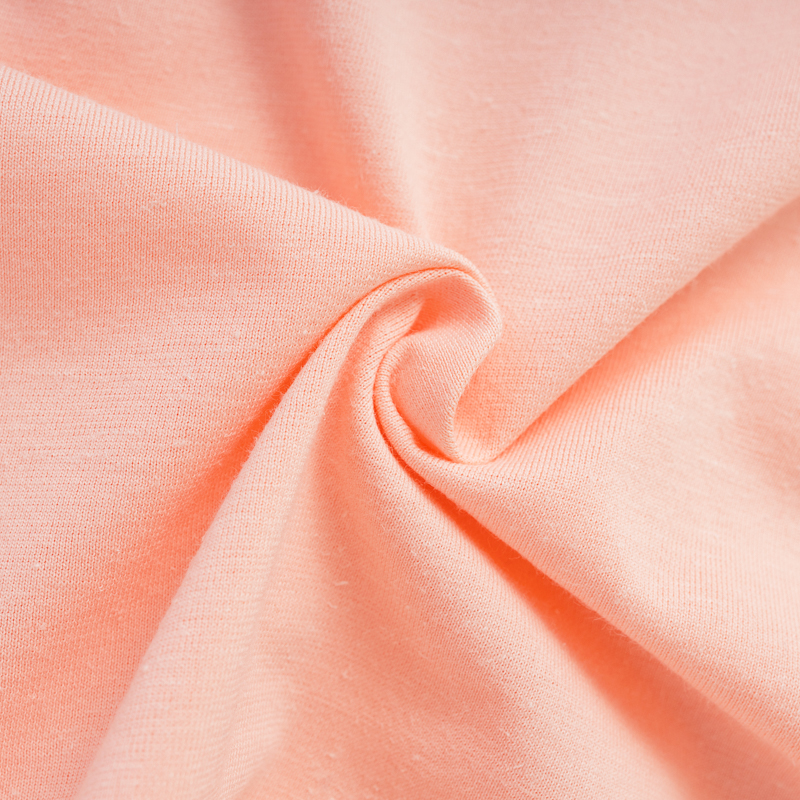 Organic翻褶袖圓短T恤 (鳳梨涼感)(淺粉)