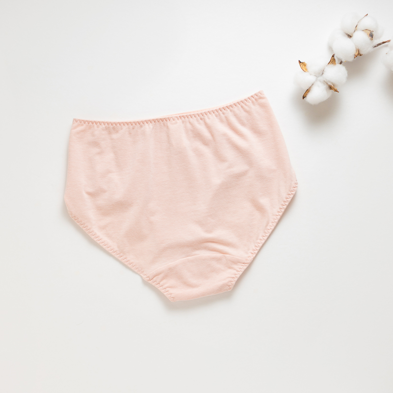 Organic女中腰內褲(涼感環保)(粉桔色)