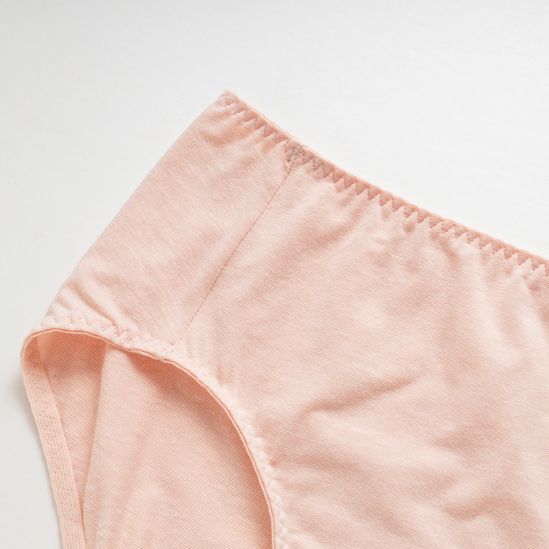 Organic女中腰內褲(涼感環保)(粉桔色)