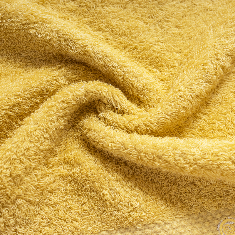 Organic平織毛巾圈小方巾(檸檬黃)