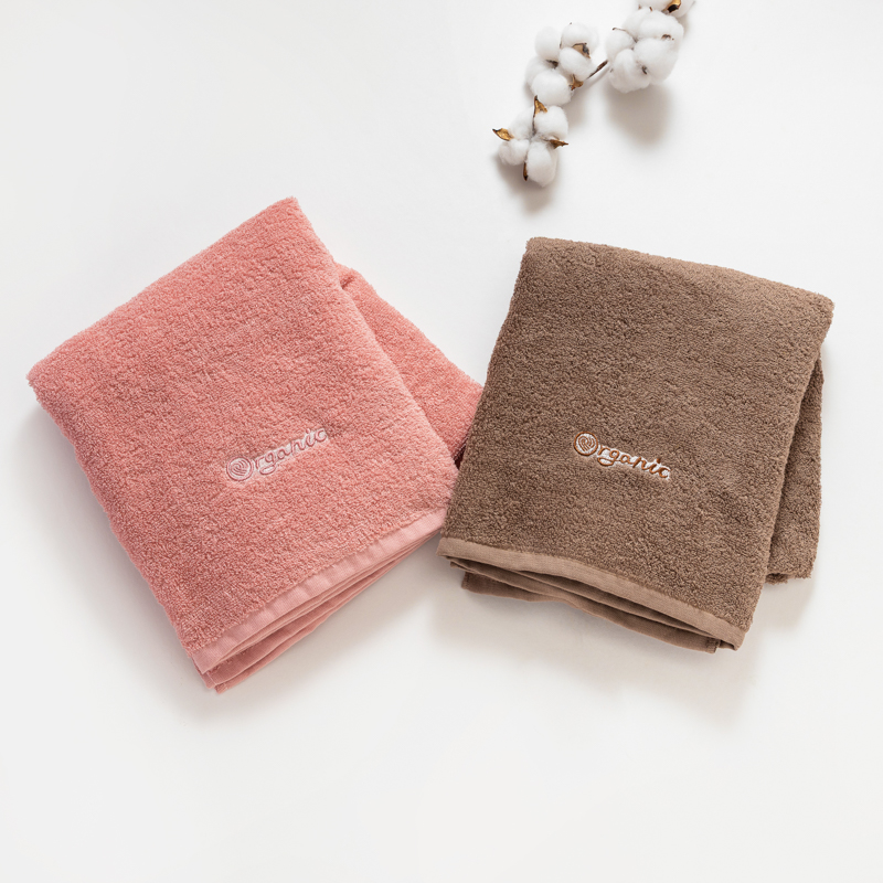 Organic平織毛巾圈小浴巾(可可)
