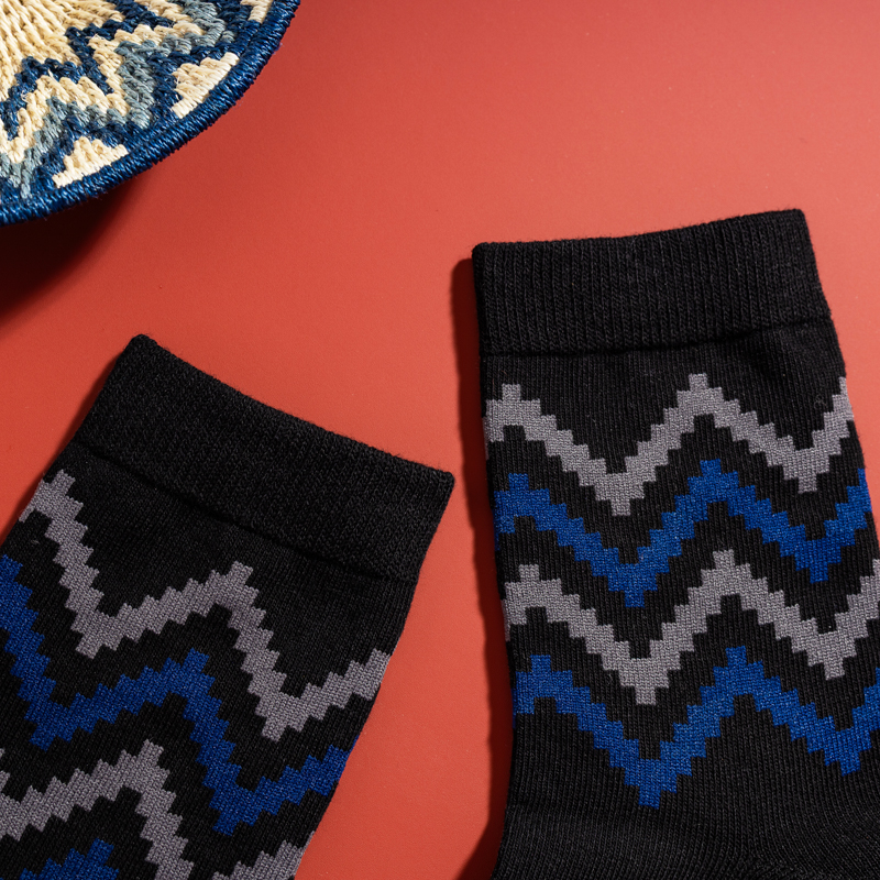 Organic提花短襪(圖騰之舞)(黑色)