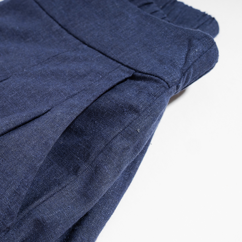 Organic女飄逸寬褲(深藍)