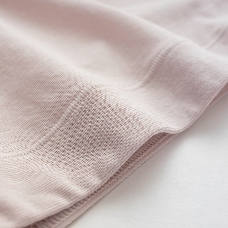 Organic雲柔女中腰平口內褲(涼感環保)(粉芋色)