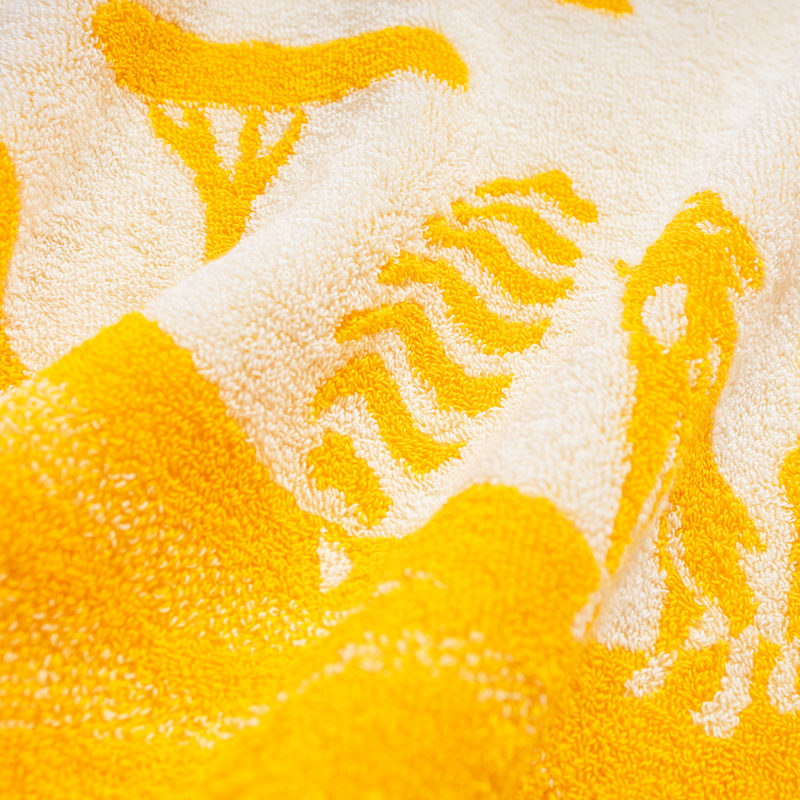 Organic有機棉洗臉巾(草原同樂)(黃/白)